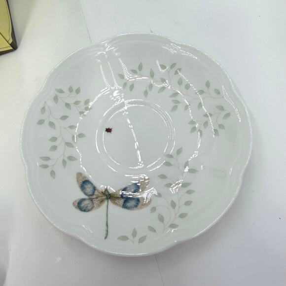 Lenox Butterfly Meadow Fritillary & Blue Butterfly Tea Cup & Saucer Set of 2 - Picture 9 of 16